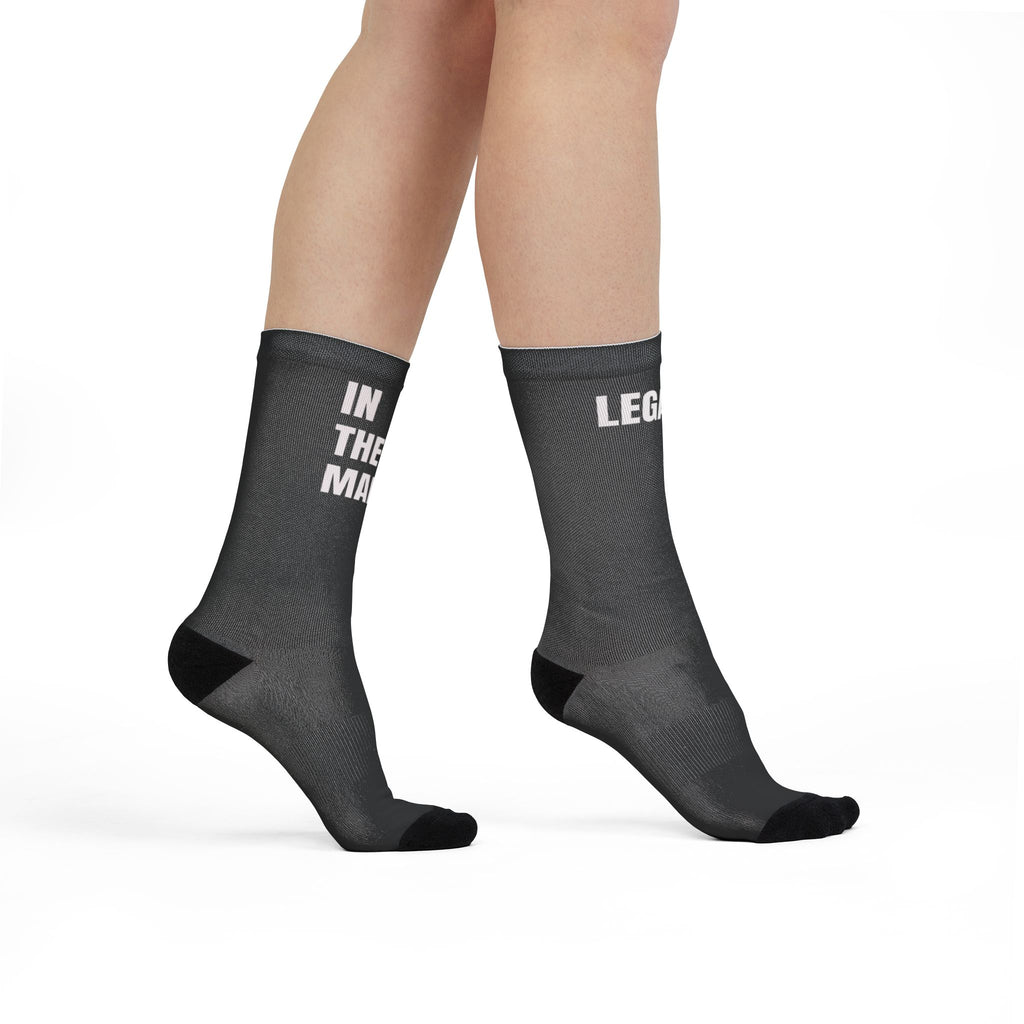 Legacy In The Making Crew Socks — Motivational Black Sublimation Socks